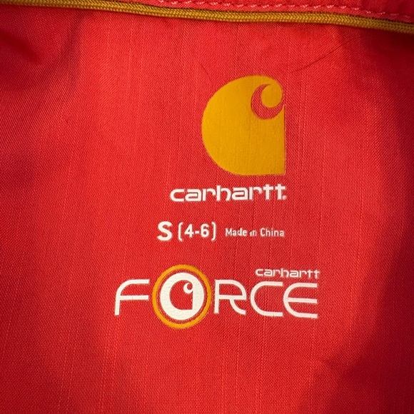 Carhartt red button down collar tank top size small (4-6) - Picture 5 of 7